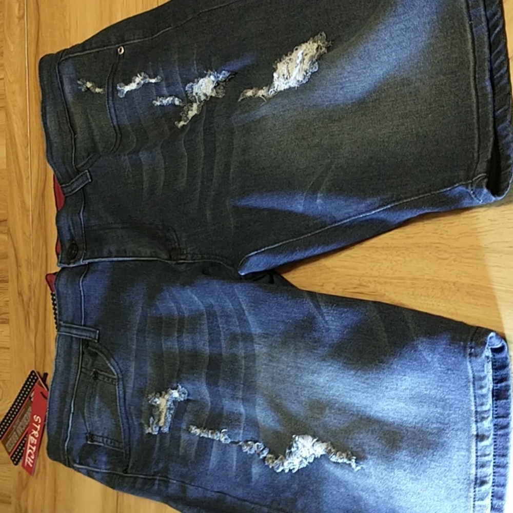 American Breed Stretch Distressed Jean Shorts